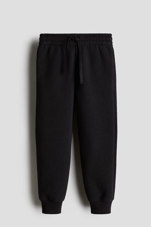 Brushed-inside joggers - black