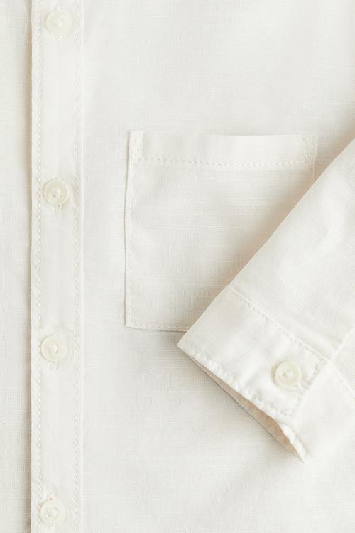 Cotton grandad shirt - white