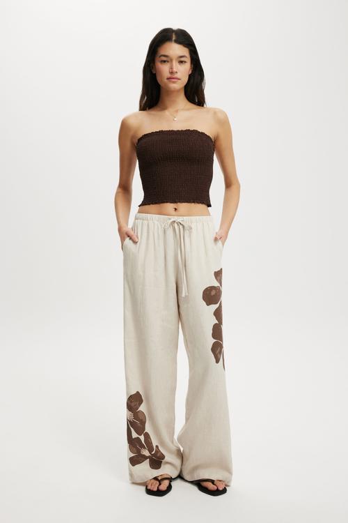 Alina shirred tube top - dark oak