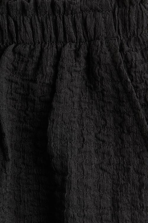 Crinkled jersey shorts - black