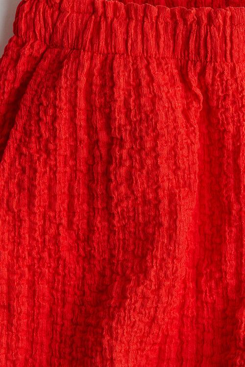 Crinkled jersey shorts - Bright red