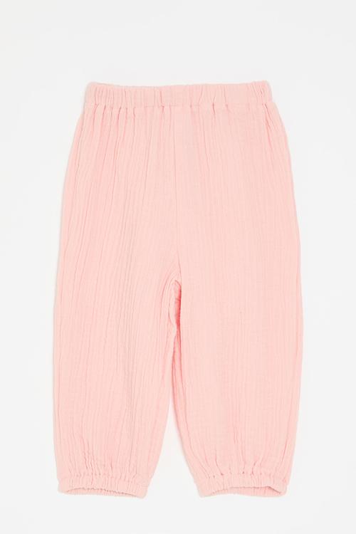 Cuffed textured pants - pink