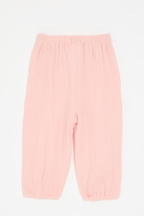 Cuffed textured pants - pink