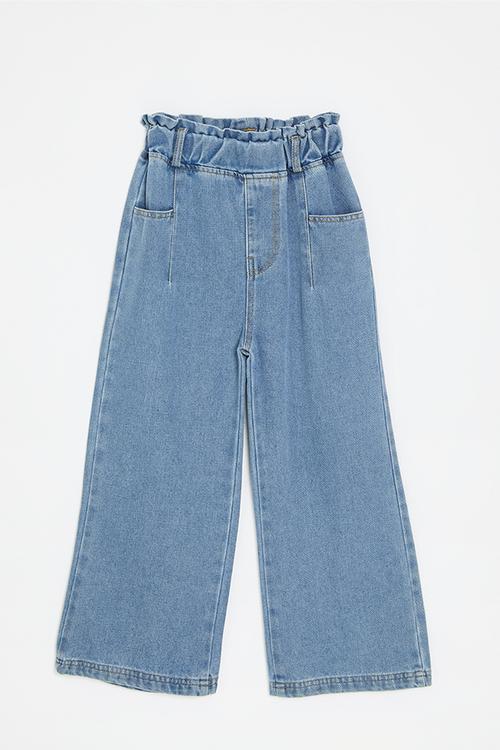 Wide leg jeans - stone wash
