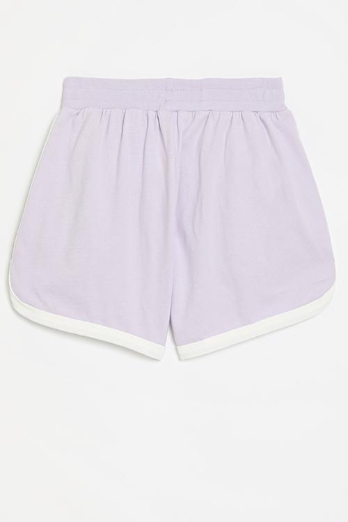 Contrast shorts - lilac & white