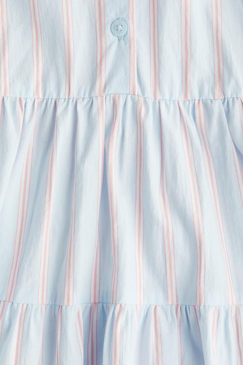 Cotton shirt dress - light blue striped