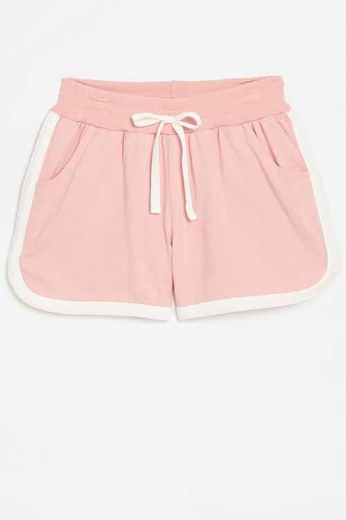 Contrast shorts - pink & white