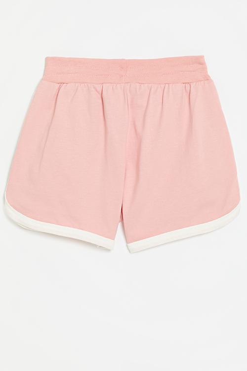 Contrast shorts - pink & white