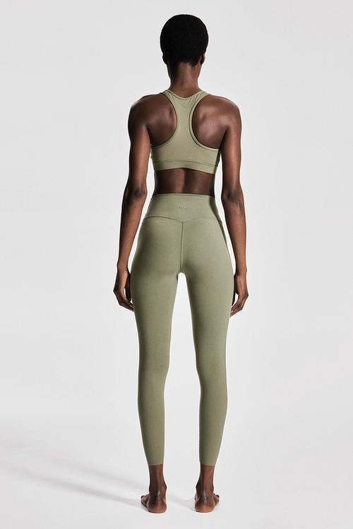Ankle-length sports leggings with softmove™ - khaki green