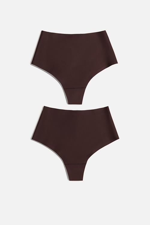 2-Pack light shape brazilian briefs - dark brown