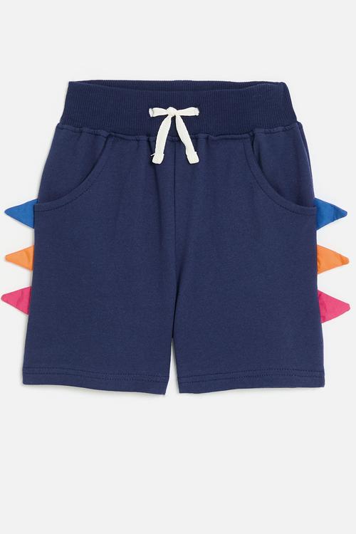 Shorts with multicolour dino spikes - navy blue