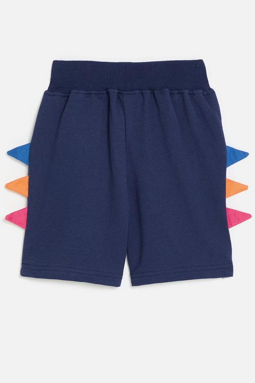 Shorts with multicolour dino spikes - navy blue