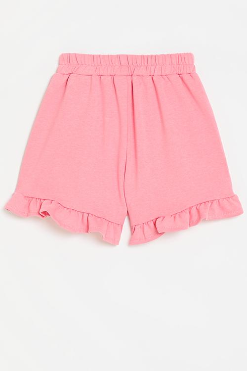 Frilled hem sweatshorts - bubblegum pink