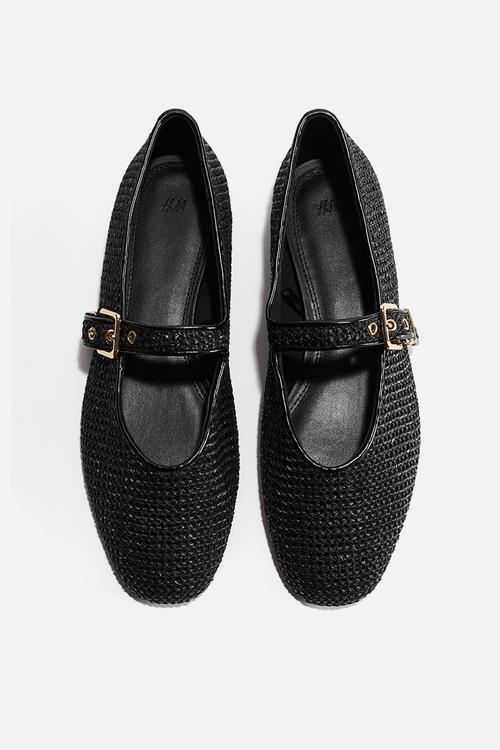 Braided mary janes - black