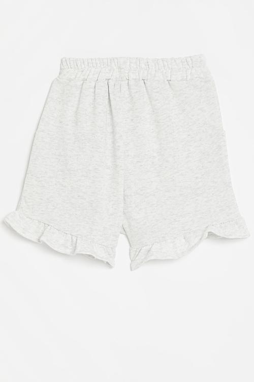 Frilled hem sweatshorts - light grey