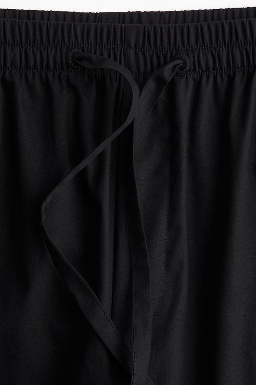 Cotton drawstring trousers - black