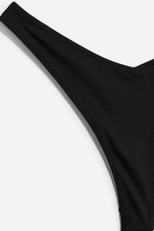 Thong bikini bottoms - black