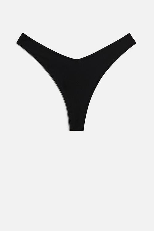 Thong bikini bottoms - black