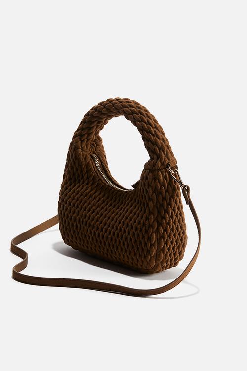 Quilted crossbody bag - brown