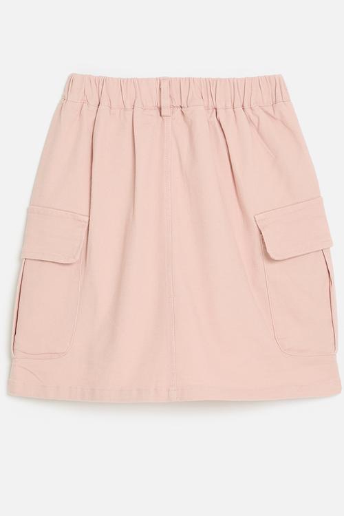Cargo skirt with inverted pleat pockets - dusty pink