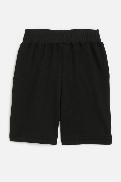 Sweatshorts with curved inset pockets - black