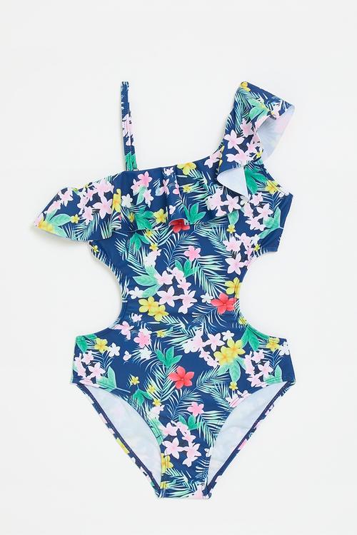 Tropical printed statement swimsuit - multi