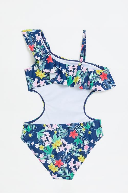Tropical printed statement swimsuit - multi