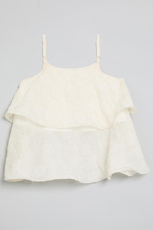 Tiered cami top - white