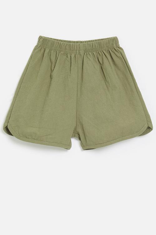 Elasticated shorts - green