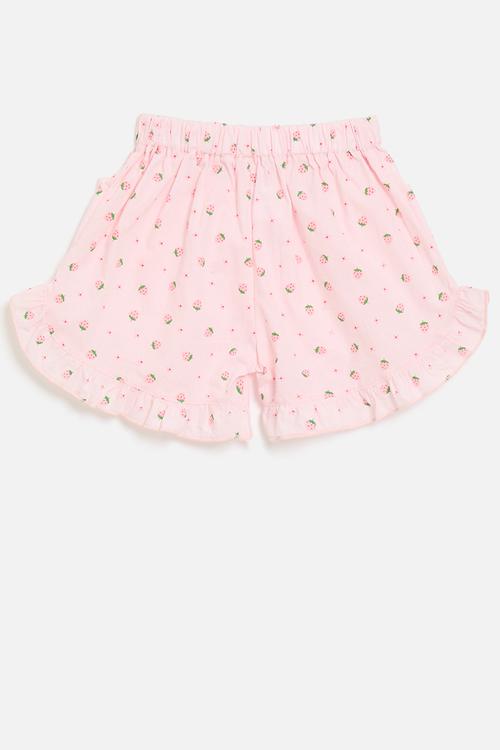 Frilled hem shorts - pink