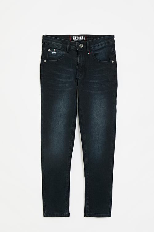 Boys skinny fashion denim - blue black