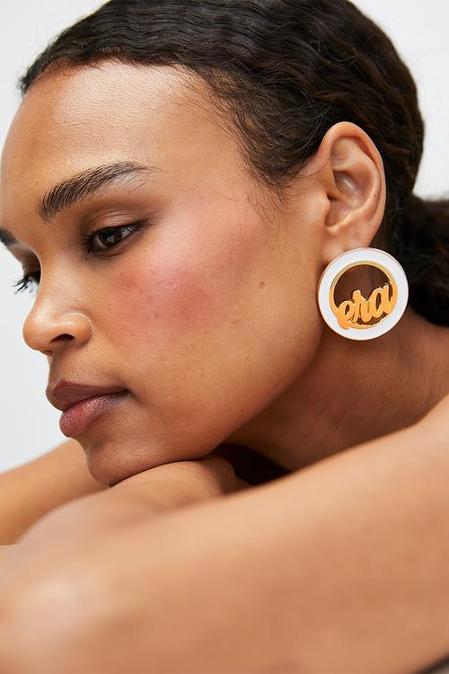 Diva Earrings - white & gold