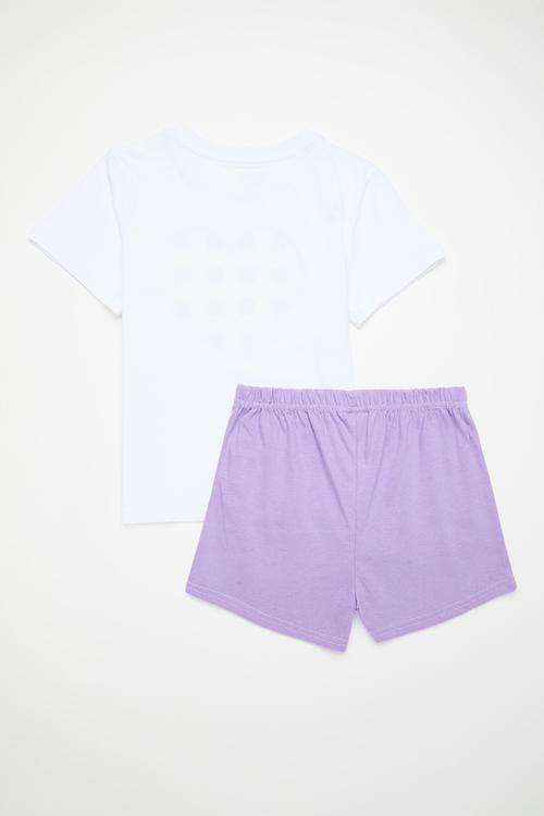 PJ set with placement print - white/lilac