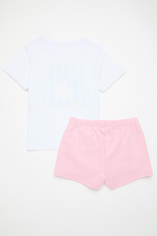 Placement print tee with shorts - white/pink/mallorca beach club