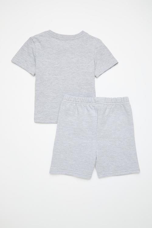 Placement print tee with shorts - grey/club du soleil