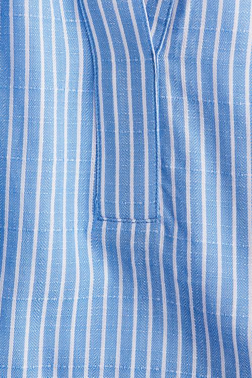 A-line muslin dress - light blue striped
