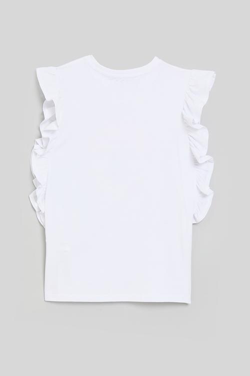 Girls jessica frill sleeve tee - white