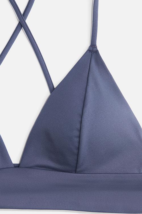 Padded bikini top - dusty blue