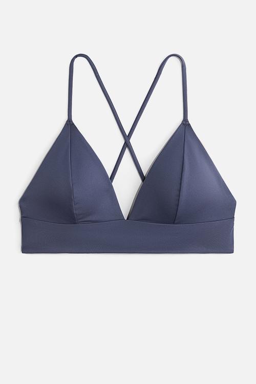 Padded bikini top - dusty blue