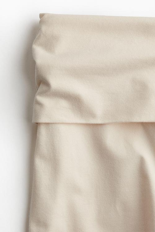Foldover-waist jersey trousers - light beige