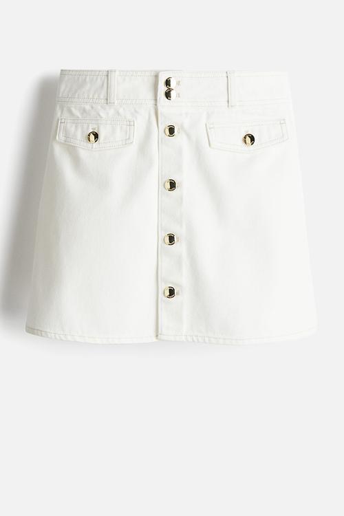 A-line mini skirt - white