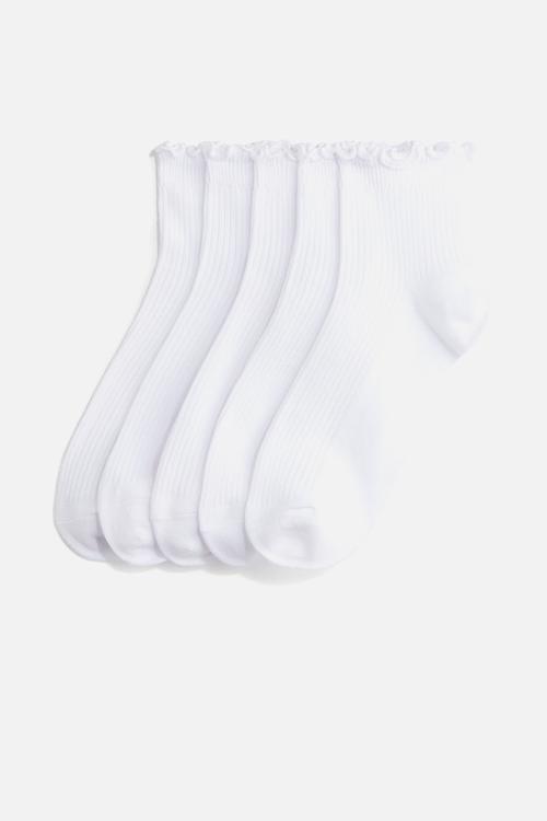 5-pack ankle socks - white