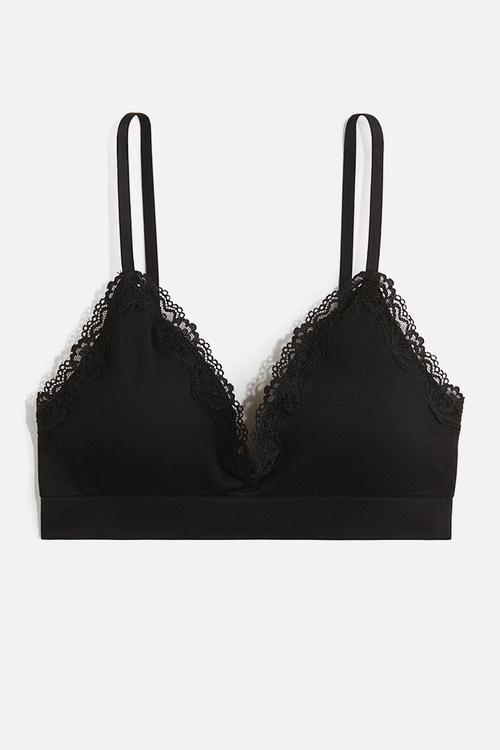 Seamless padded soft bra - black