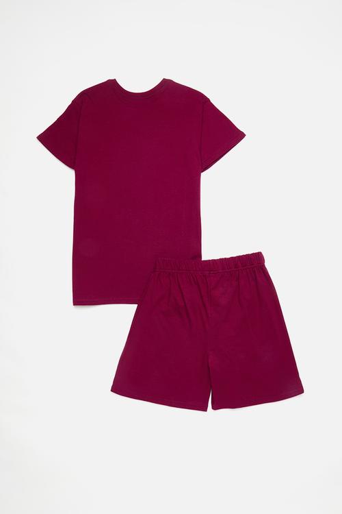 Pj set with placement print - maroon/nap collective
