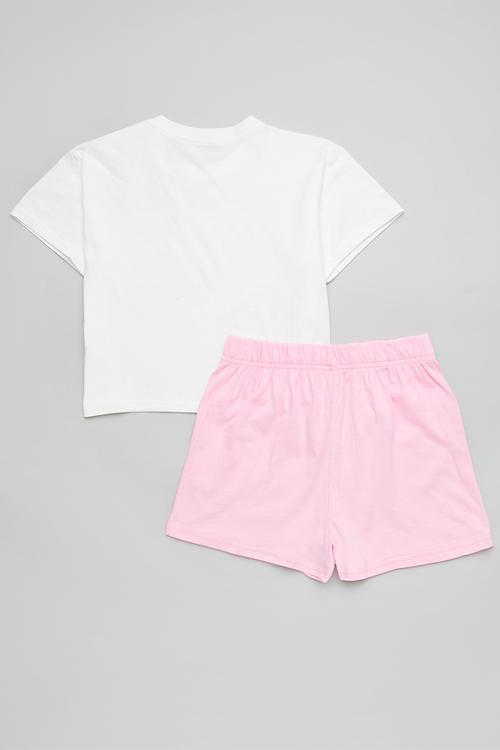Pj set - white/pink/born to brunch