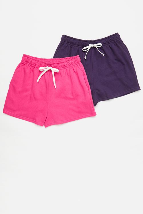  2 Pack sweatshort - cerise/purple