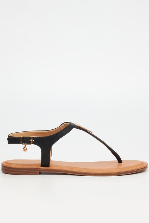 Basil 3 t-bar flat sandal - black