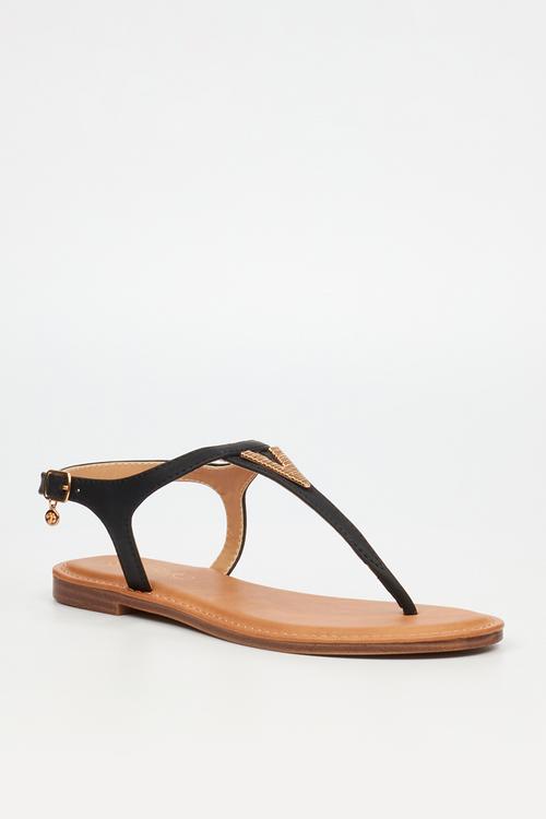 Basil 3 t-bar flat sandal - black