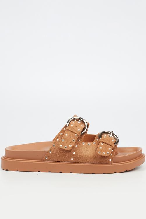 Paloma 2 two strap slide - taupe