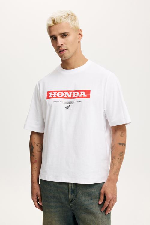 Cropped fit honda x jt racing T-shirt -lcn hon white / honda 
